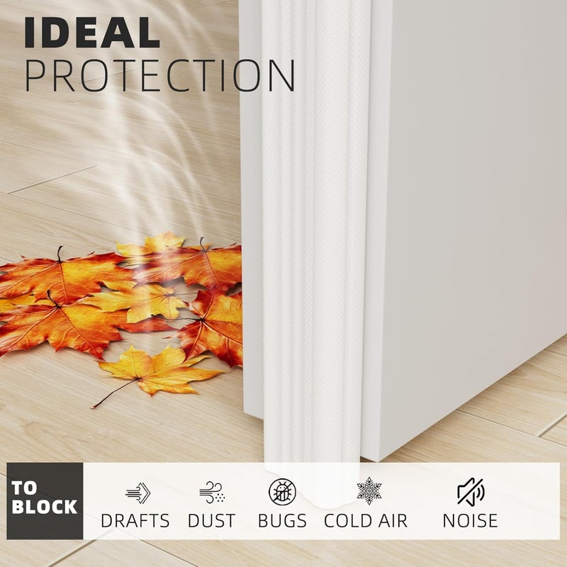 Conwang 3 Pcs 196" Wedge-Shape Weather Stripping Door Seal,Windows and Doors Insulation,Self Adhesive Insulation Foam Anti-Collision Strip,Weatherstrip Tape for Door Soundproofing,Noise Drafts Blocker,White - Image 5